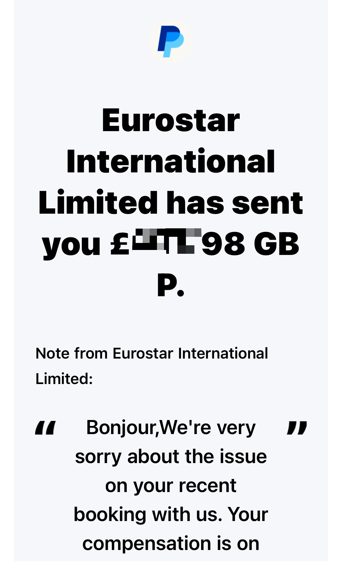 유로스타 취소 보상