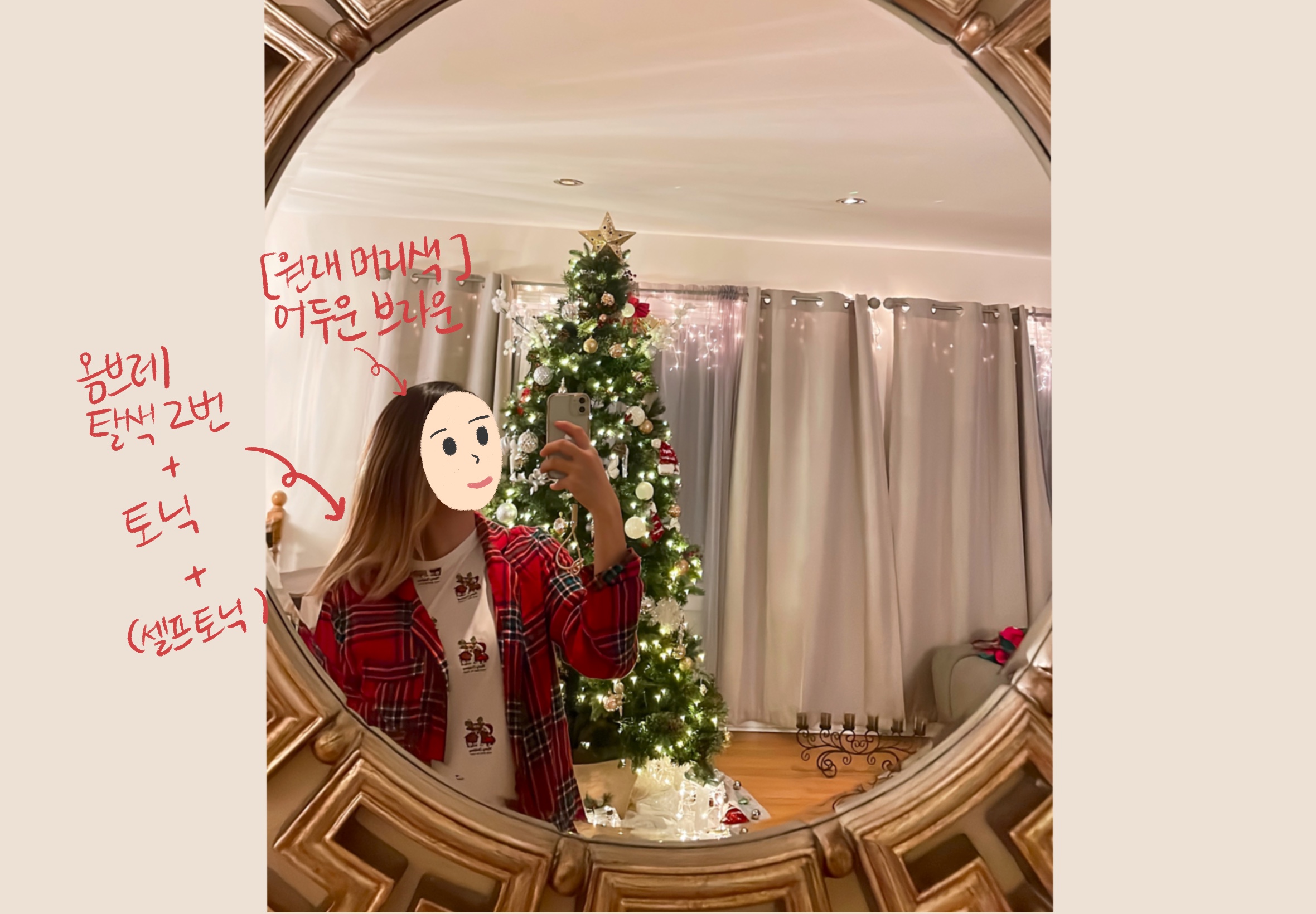 옴브레 탈색 머리