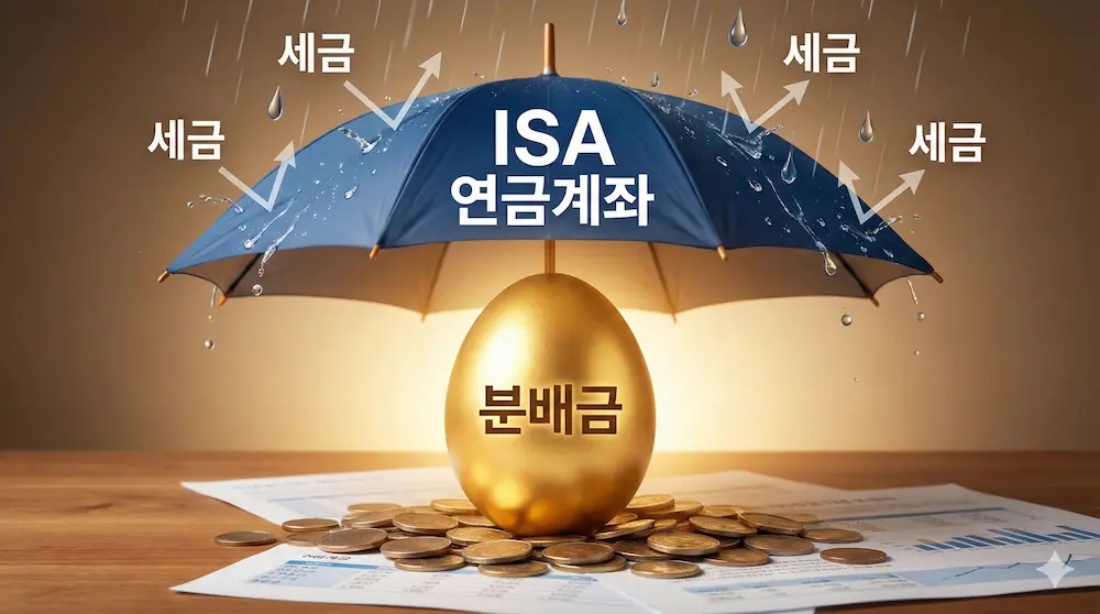 배당소득세를 절세해주는 ISA와 연금저축 계좌 개념도
