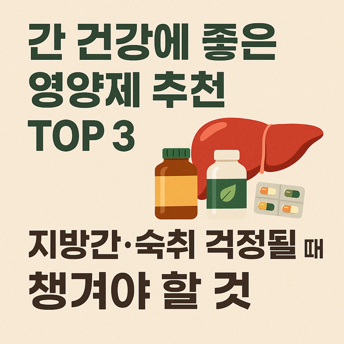 간 건강에 좋은 영양제 추천 TOP 3 | 지방간&middot;숙취 걱정될 때 챙겨야 할 것