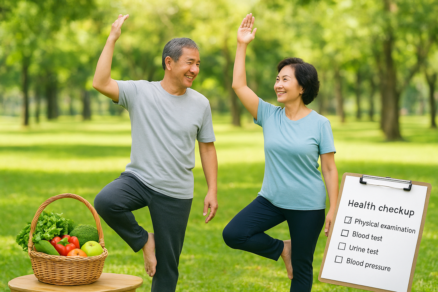 건강을 챙기는 50대 부부 이미지