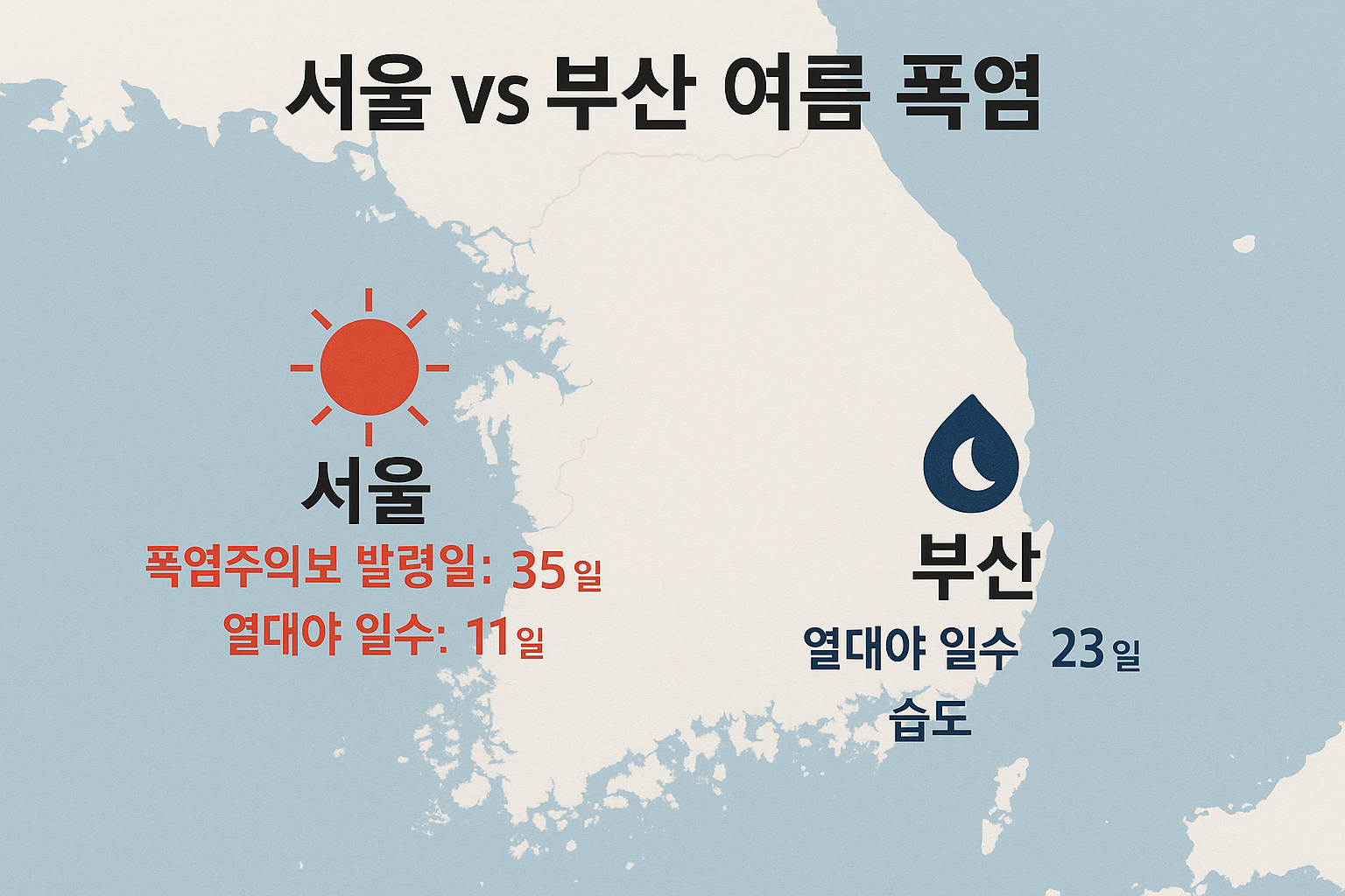 "서울 vs 부산 폭염대응"에 대한 이미지입니다.