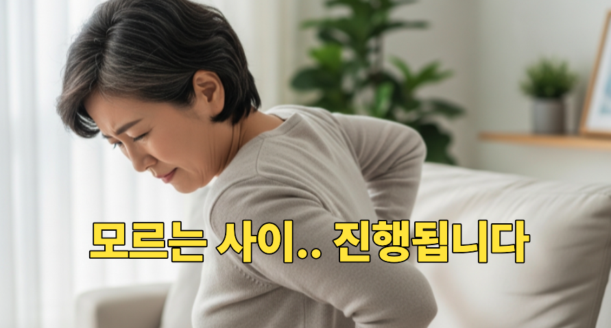 등근육 약화로 자세 불편