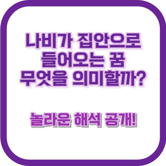 나비가 집안으로 들어오는 꿈, 무엇을 의미할까? 놀라운 해석 공개!