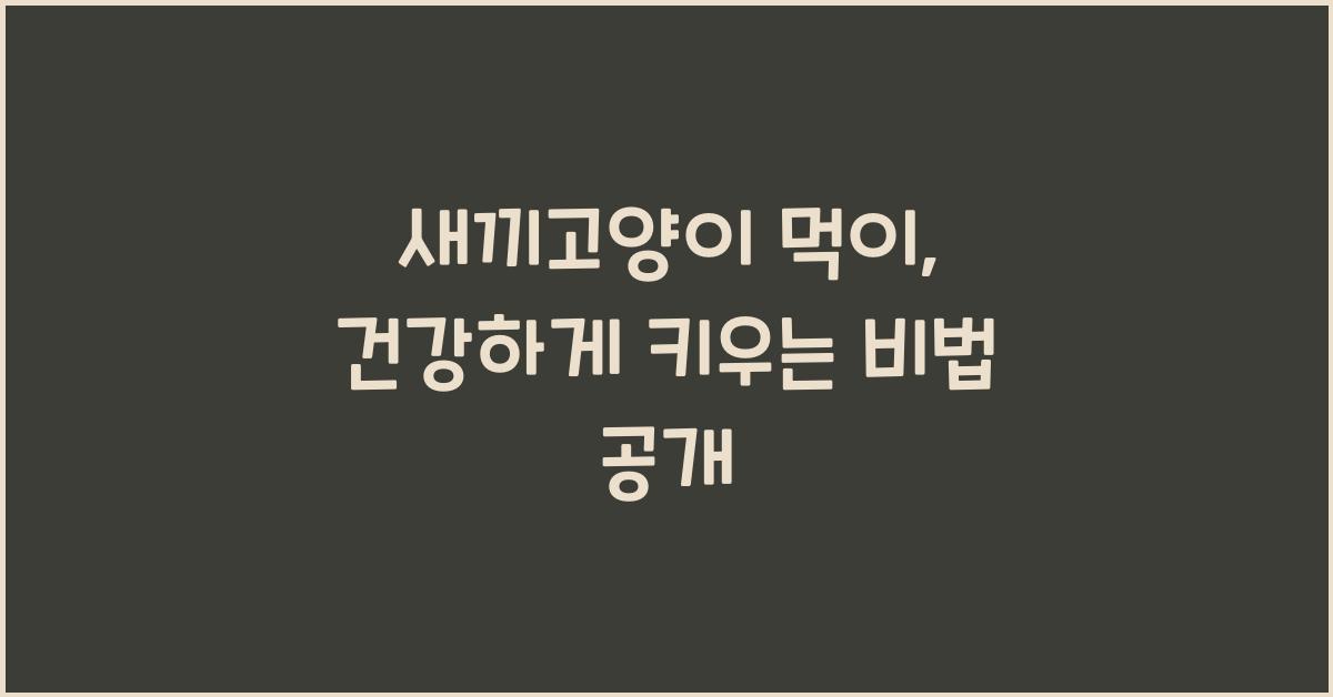 새끼고양이 먹이