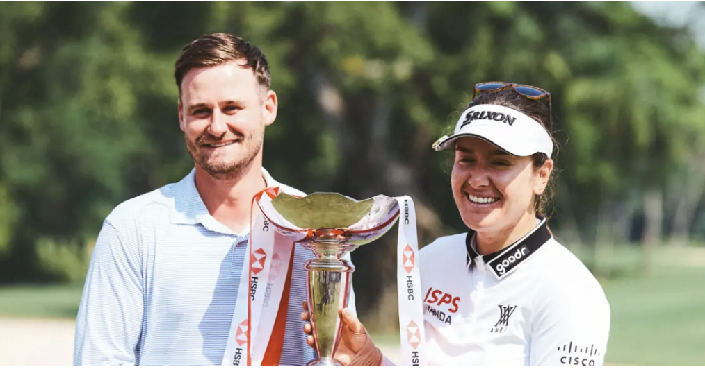 2026 hsbc위민스 월드챔피언십 우승 '해나그린', 남편이자 캐디와 함께