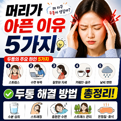 머리가 아픈 이유 5가지와 두통 해결 방법 총정리
