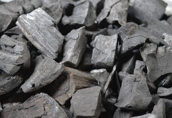 숯-조각들