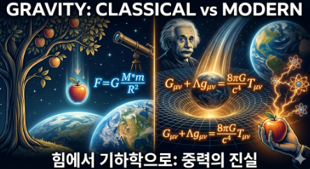 대표 메인 이미지: 중력의 진실 - 고전 vs 현대