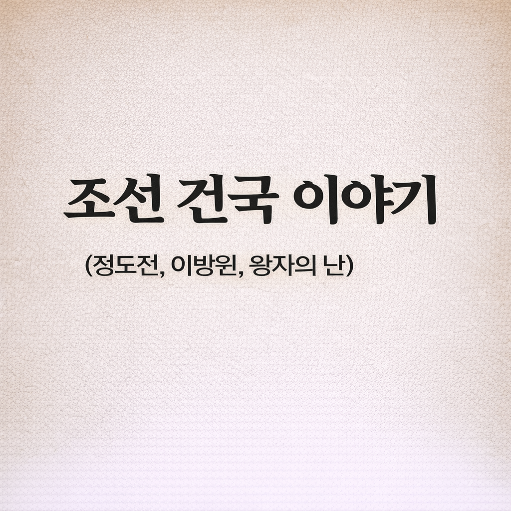 조선 건국 이야기 (정도전, 이방원, 왕자의 난)
