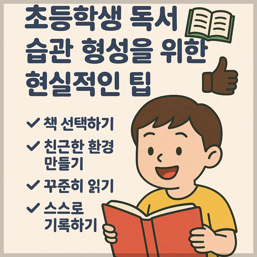 초등학생 독서 습관 형성을 위한 현실적인 팁