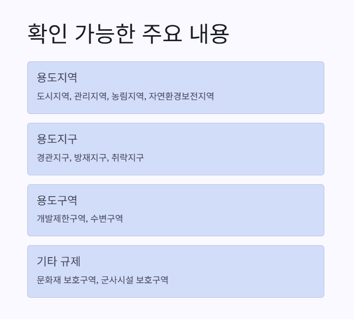 토지이용계획 확인서에서 확인할 수 있는 내용 1