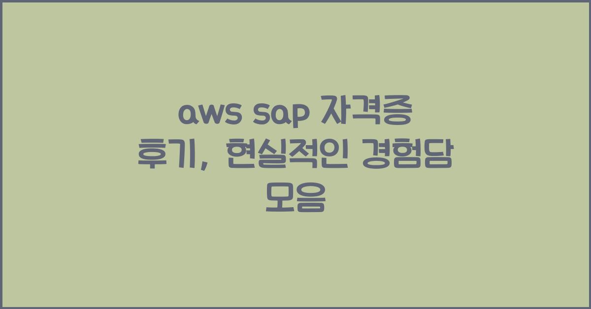 aws sap 자격증 후기