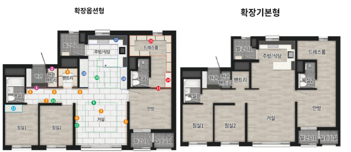 파주 제일풍경채 운정 74A 평면도