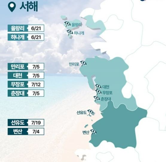 동해&amp;#44; 서해 해수욕장 개장일