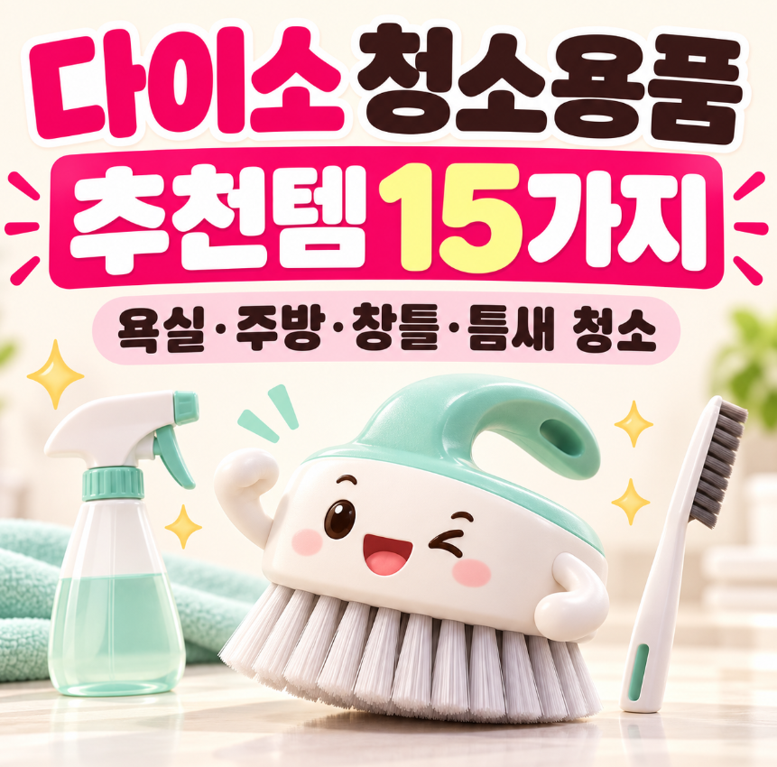 다이소 청소용품 추천템 15가지｜욕실&middot;주방&middot;창틀&middot;틈새 청소 꿀템 총정리