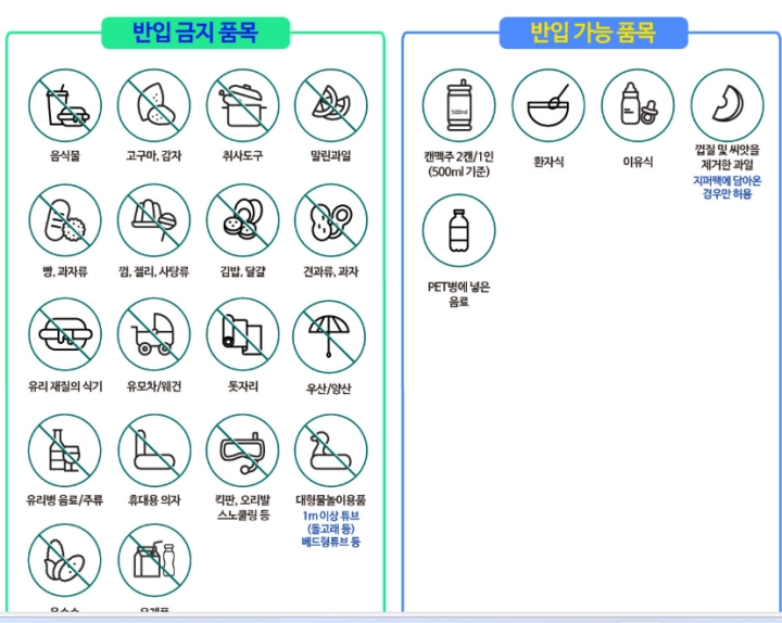 워터플래닛-음식물-반입-품목-사진