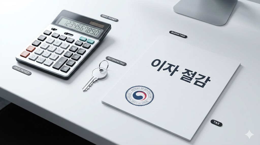 주택담보대출 이자 절감을 위한 실무 가이드와 문서 정리 컨셉 디자인