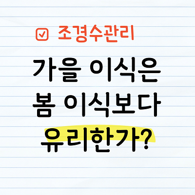 가을이식은 봄 이식보다 유리한가?