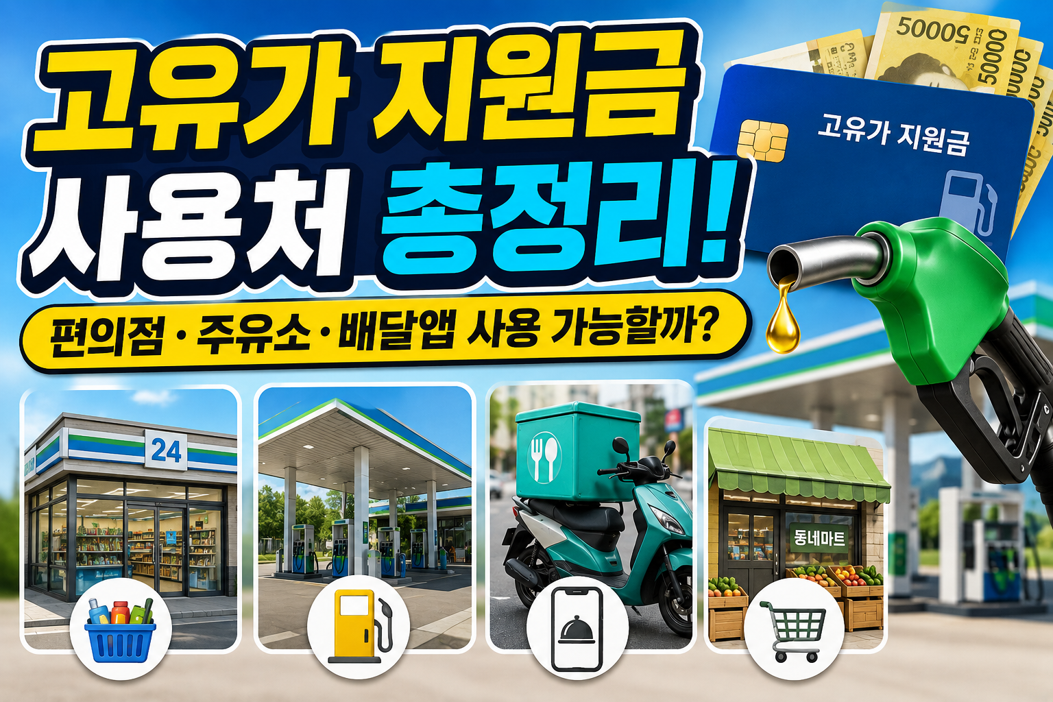 고유가 지원금 사용처 총정리! 편의점·주유소·배달앱 사용 가능할까? 관련 사진