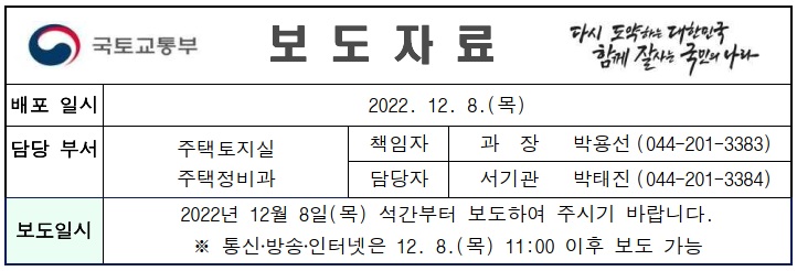 「재건축 안전진단 합리화 방안」 발표-국토교통부
