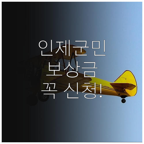 강원 인제군 군소음 보상금 신청 기준..