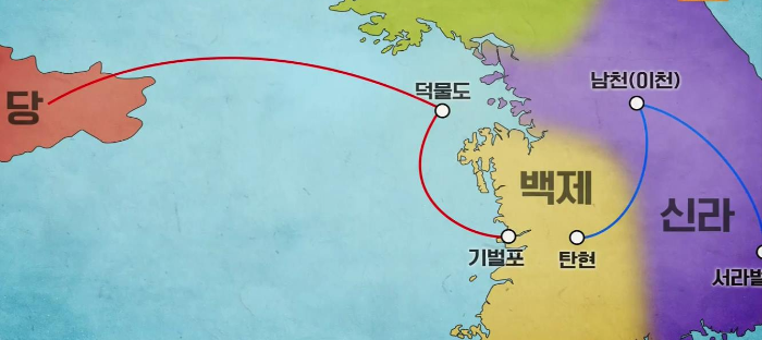  기벌포 전투 당&amp;#44; 신라 공격루트 