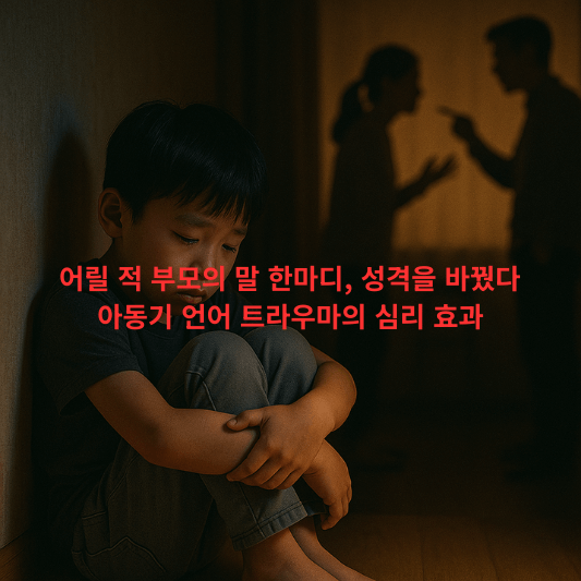 아동기트라우마, 부모의말, 언어폭력, 어린시절상처, 자존감형성, 언어심리학, 심리학블로그, 성장기영향, 감정발