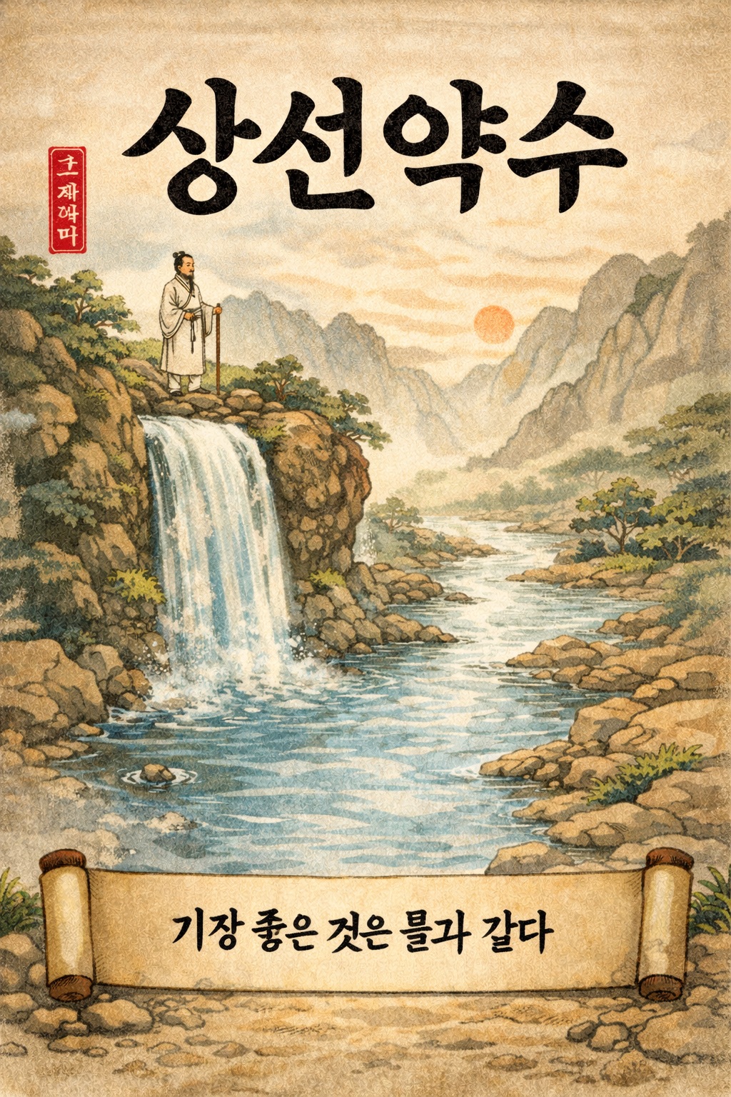 상선약수 사자성어 이미지