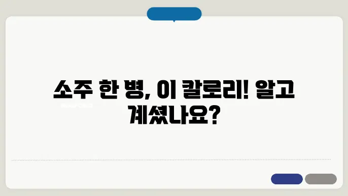 소주 한병 칼로리