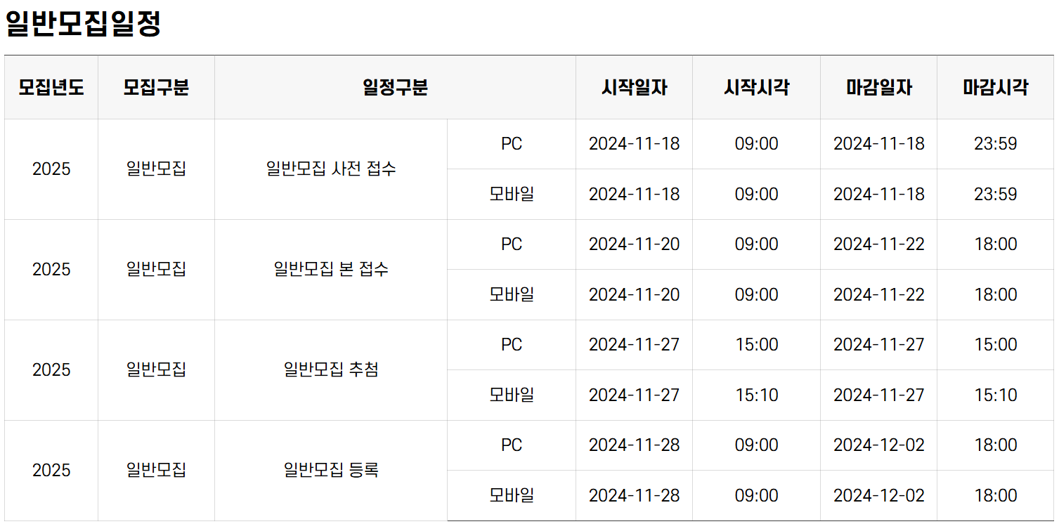 유보통합포털 유치원 입학 신청 일반모집 일정