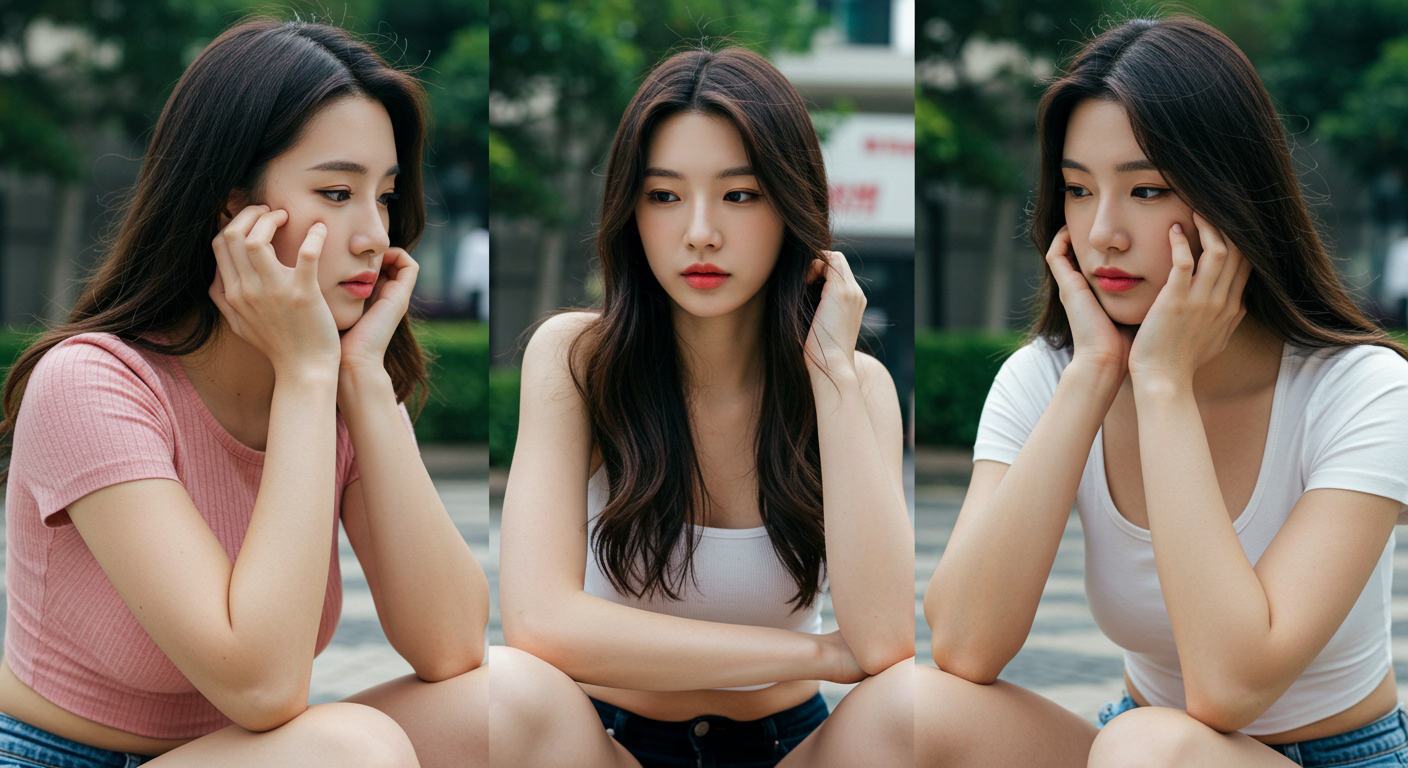 기분나빠하는 세 여자