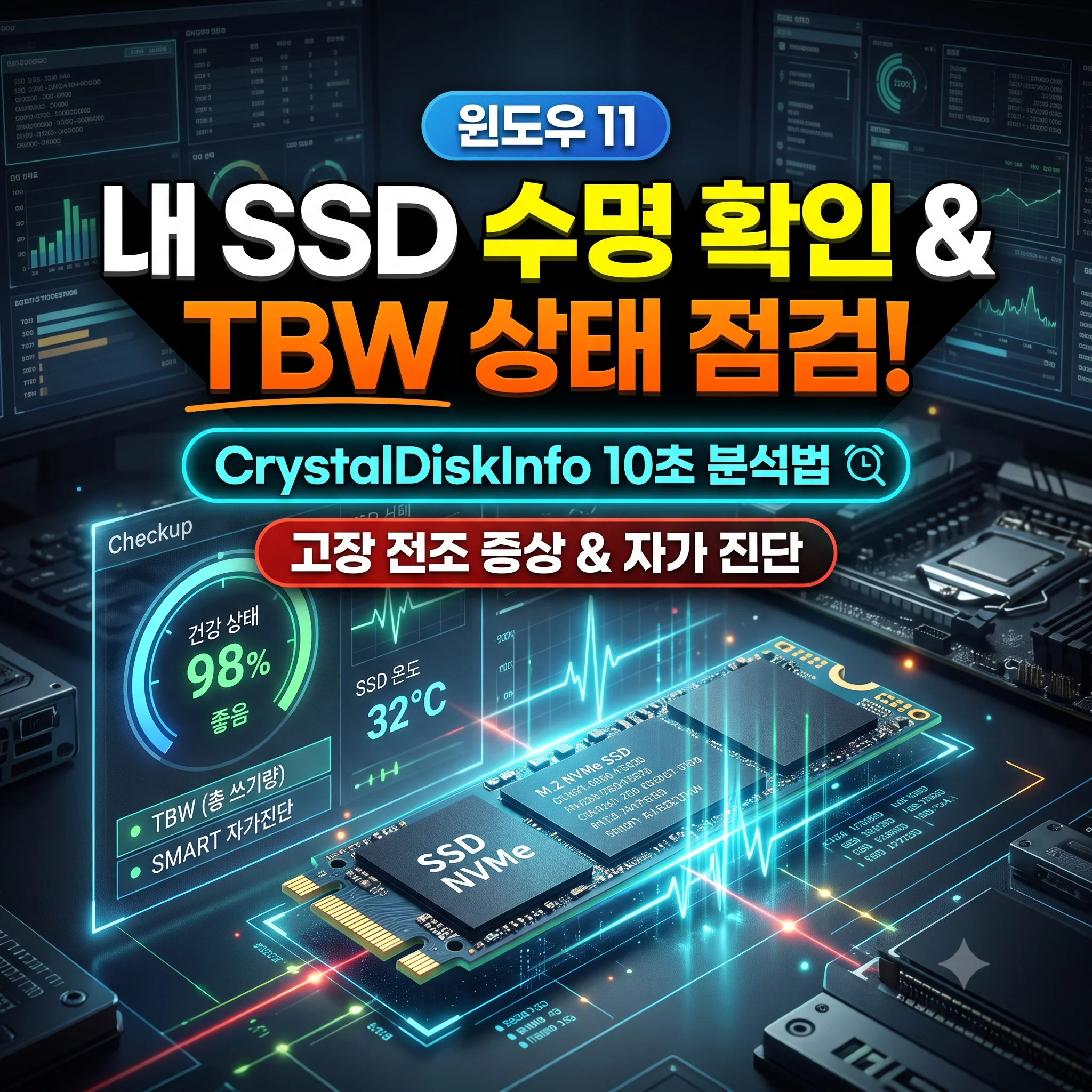 윈도우 11 SSD 수명 확인과 TBW 상태 점검 및 고장 전조 증상 가이드