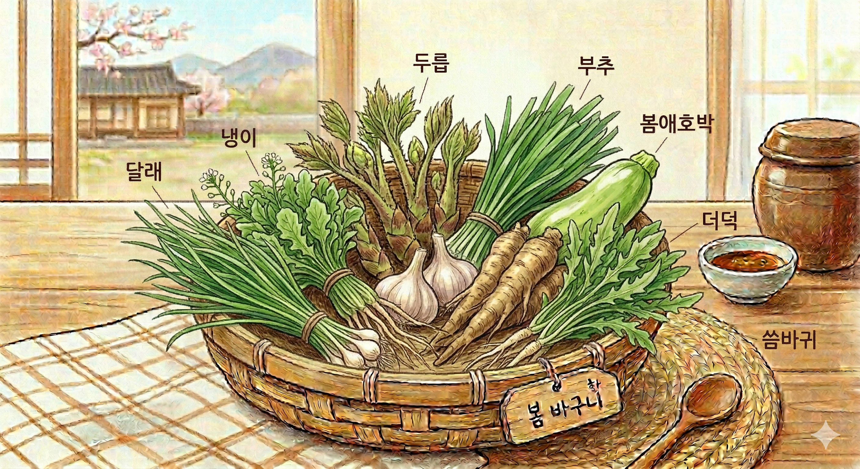 4월 제철 봄나물 냉이 미나리 두릅 쑥 다이어트 효능