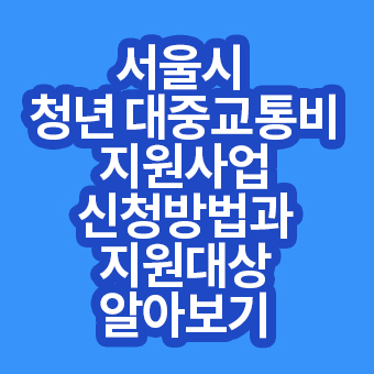 서울시 청년 대중교통비 지원사업 신청방법과 지원대상 알아보기