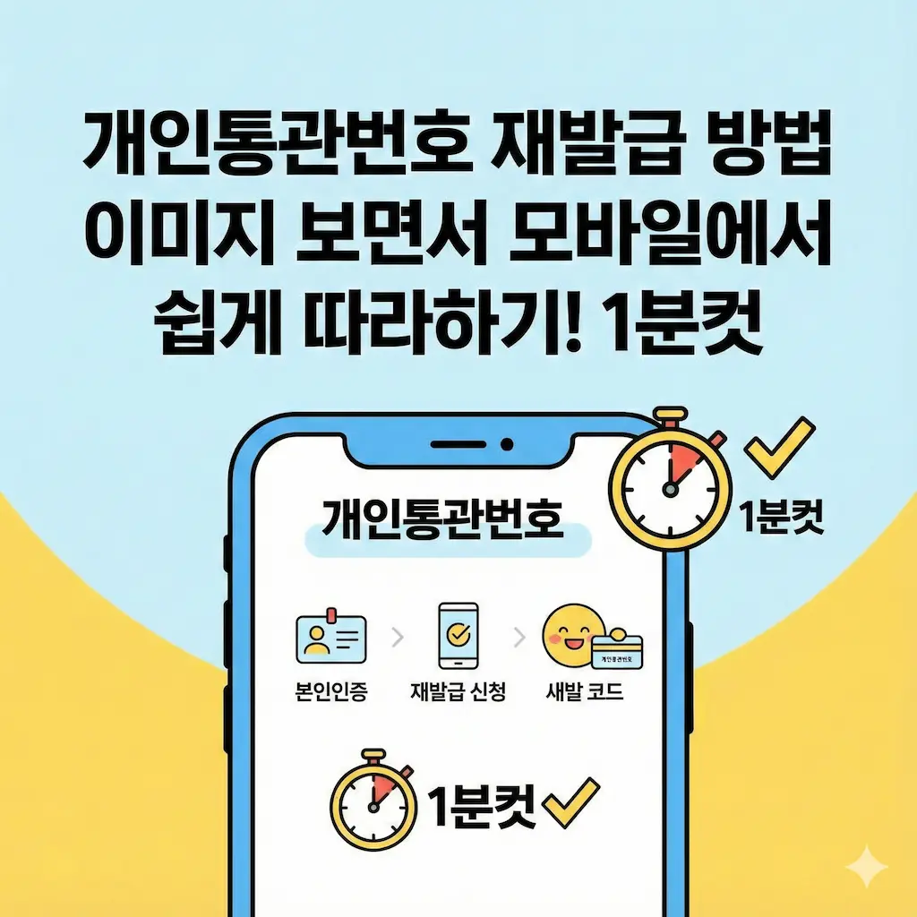 개인통관번호 재발급 방법 이미지 보면서 모바일에서 쉽게 따라하기! 1분컷