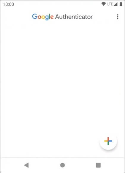 구글 OTP 메인 화면을 보여주는 창