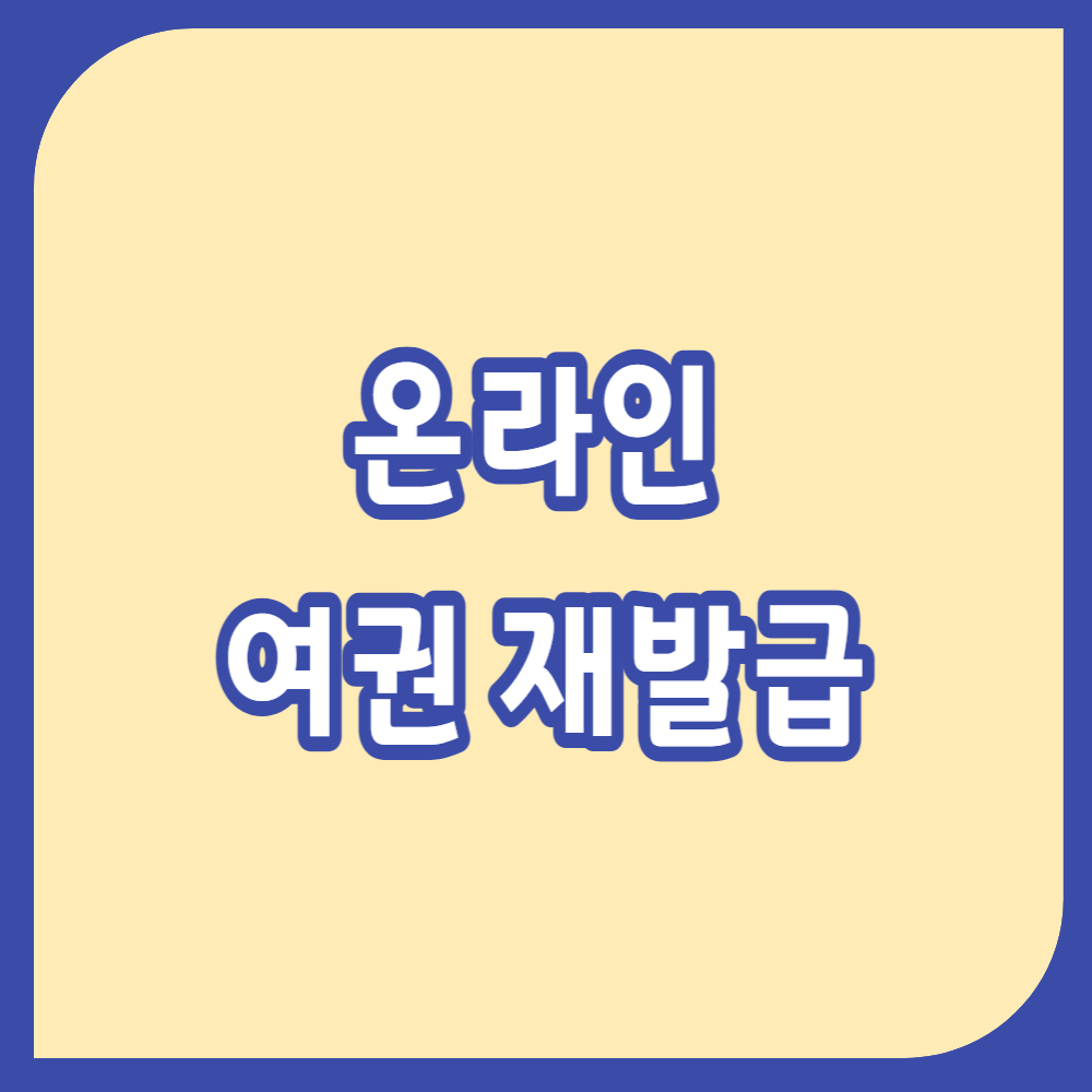 온라인 여권 재발급