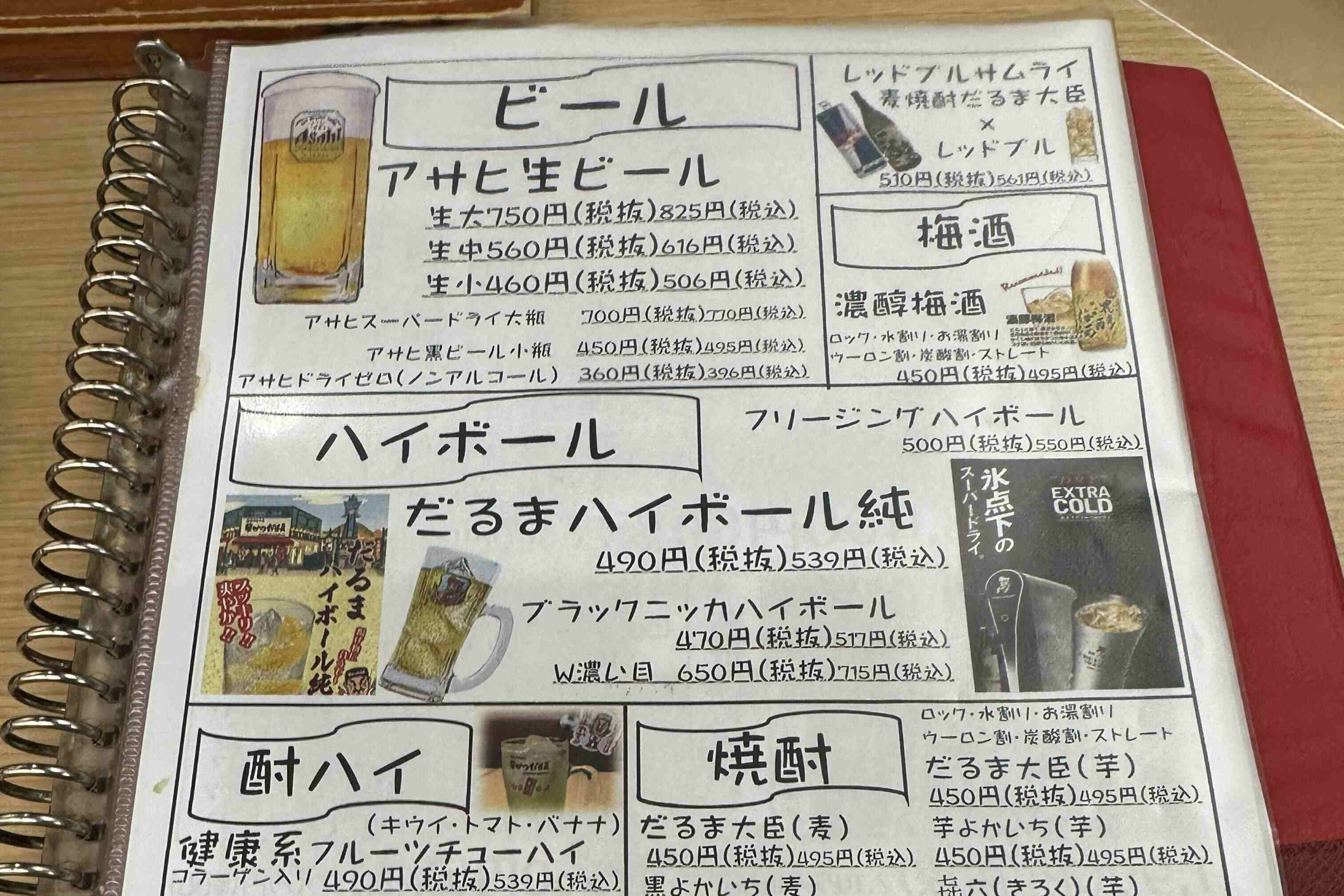 쿠시카츠-다루마의-메뉴판