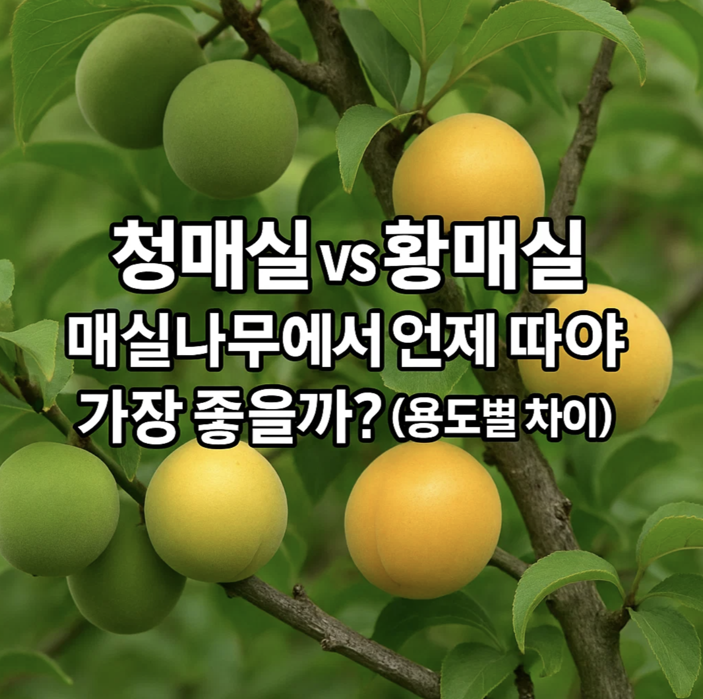 청매실 vs 황매실, 매실나무에서 언제 따야 가장 좋을까? (용도별 차이)