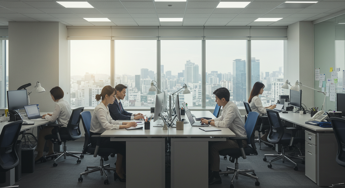일반적인 회사의 회사원들 모습