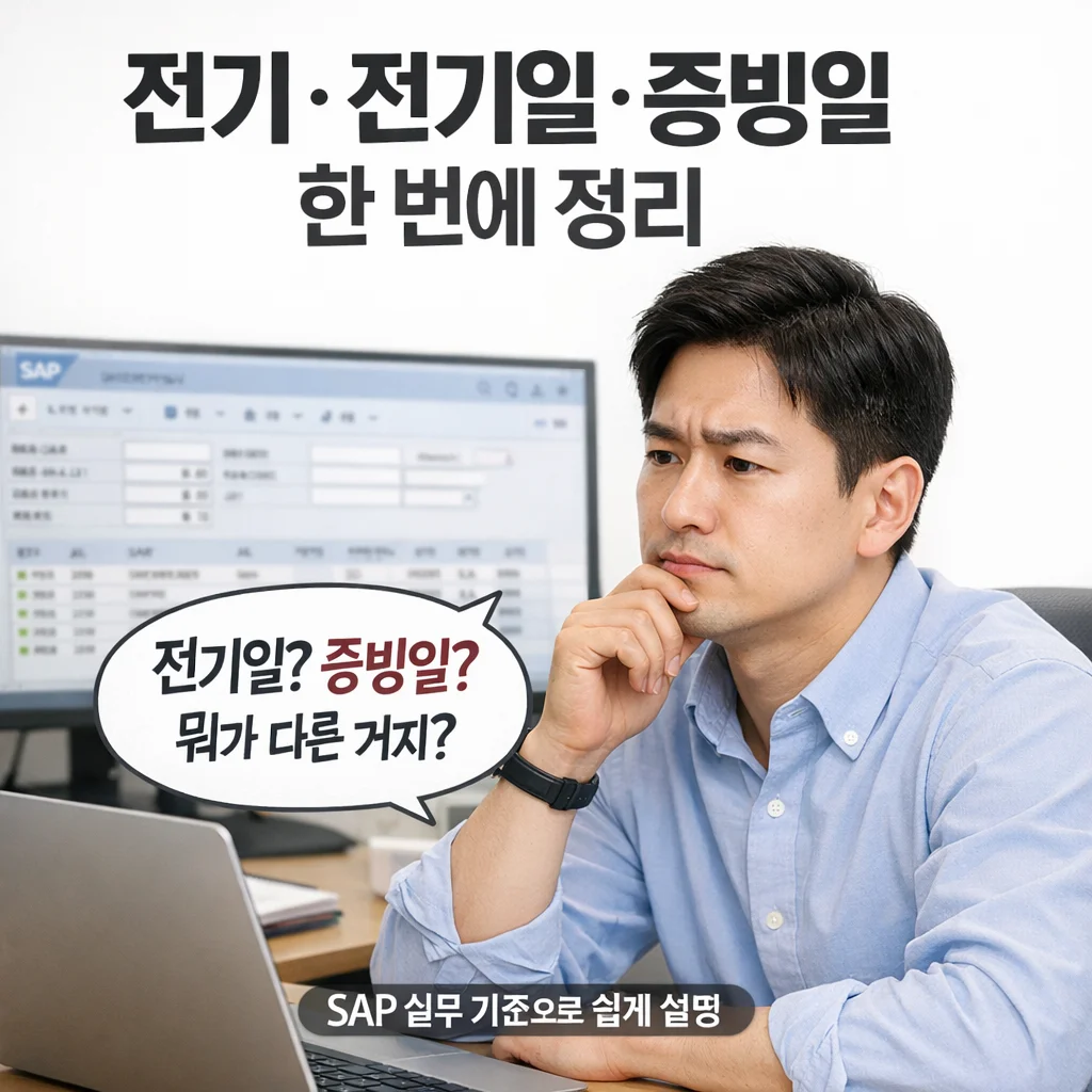 전기, 전기일, 증빙일, Posting, Posting Date, Document Date