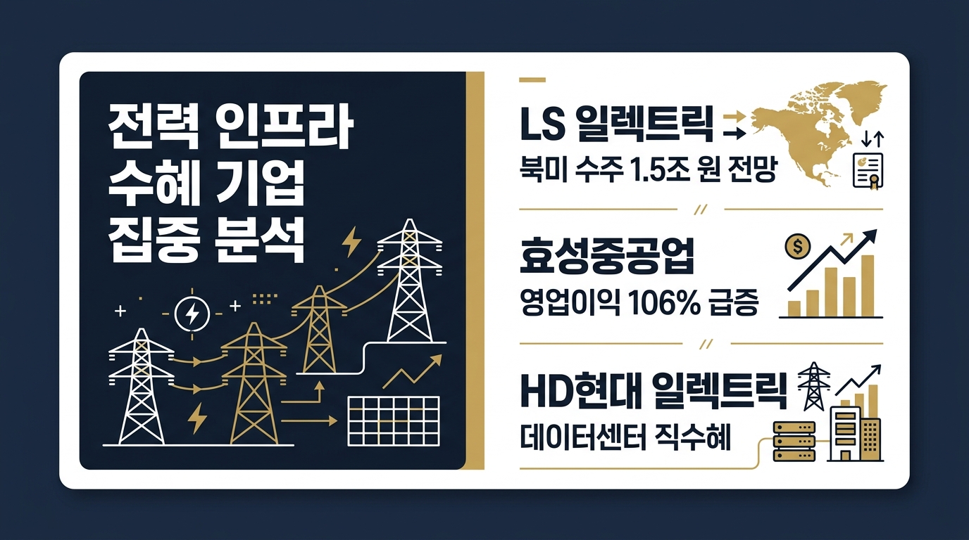 전력 인프라 수혜주 LS ELECTRIC 효성중공업 HD현대일렉트릭 비교카드 2026년