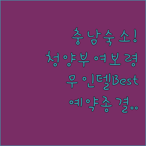 충남 여행 청양 부여 보령 인기 호텔..