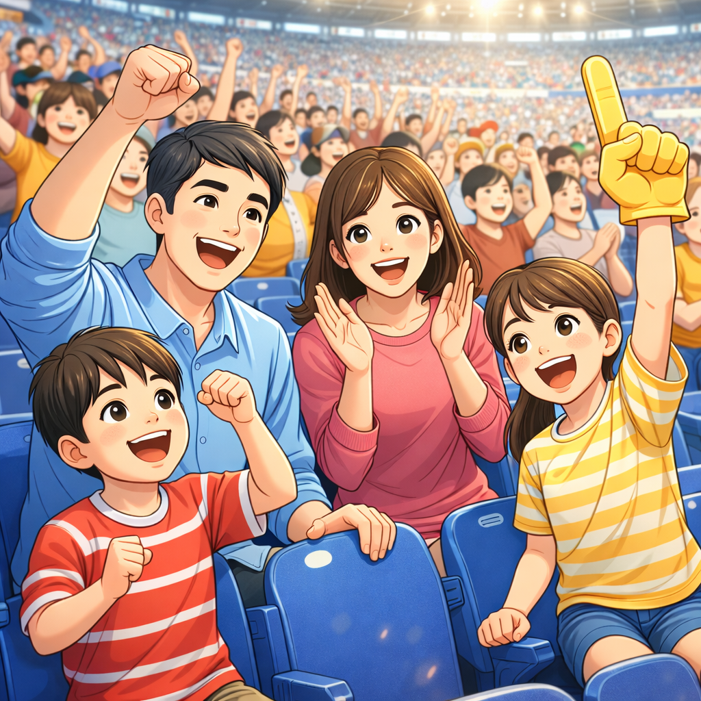 기회경기관람권-가족 스포츠 경기 관람 모습