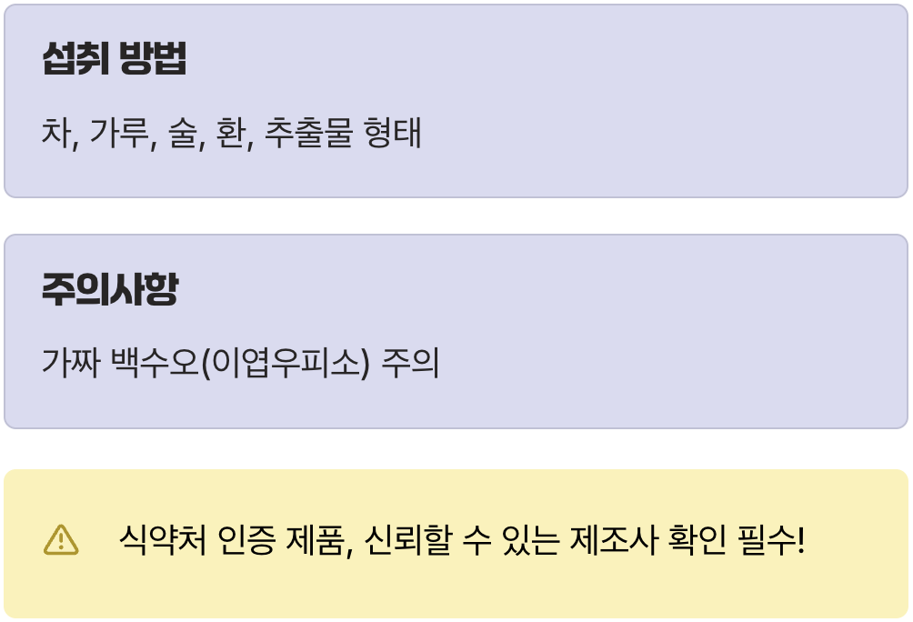 무작정 먹으면 안 돼요, 올바른 섭취법