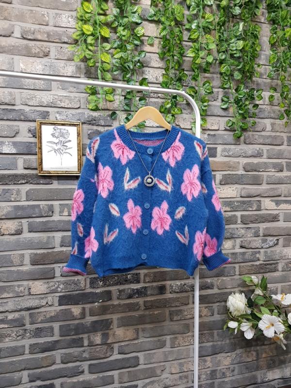 퐁당 포그니 모헤어 플라워 가디건