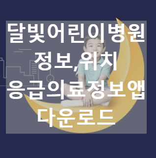 간, 공휴일도 진료하는 달빛 어린이 병원 위치, 응급의료정보 앱 정보
