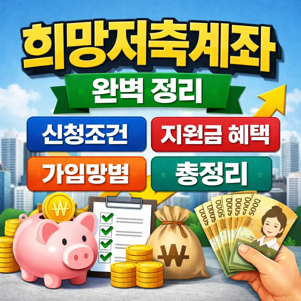 희망저축계좌 완벽 정리 신청조건