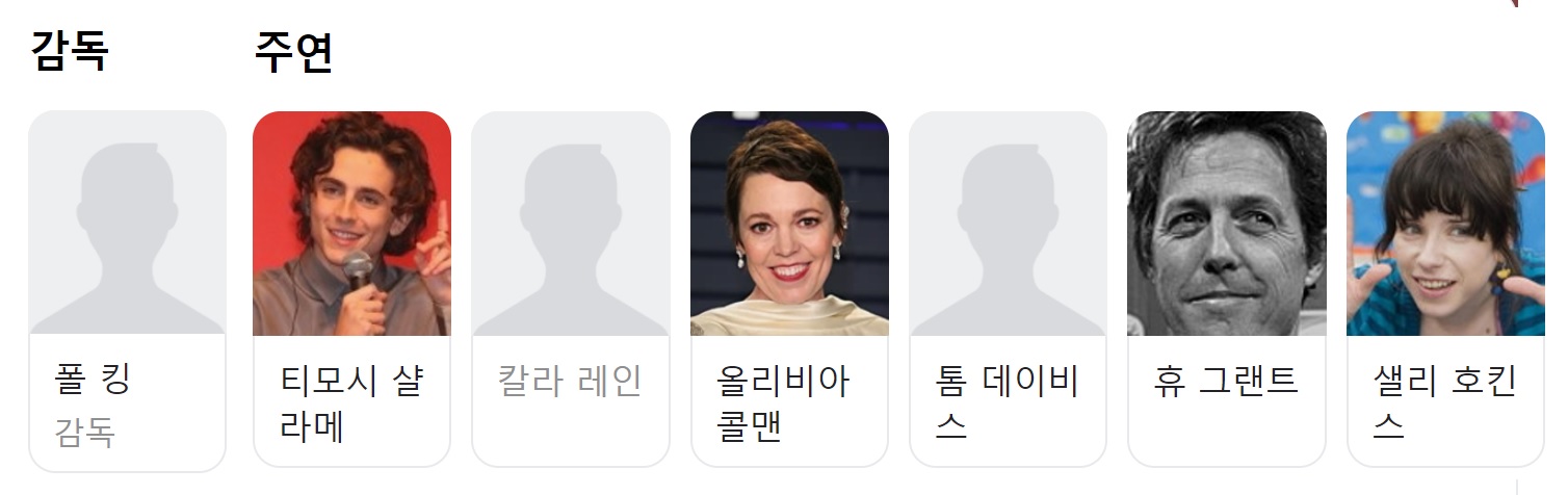 윙카 출연진 등장인물
